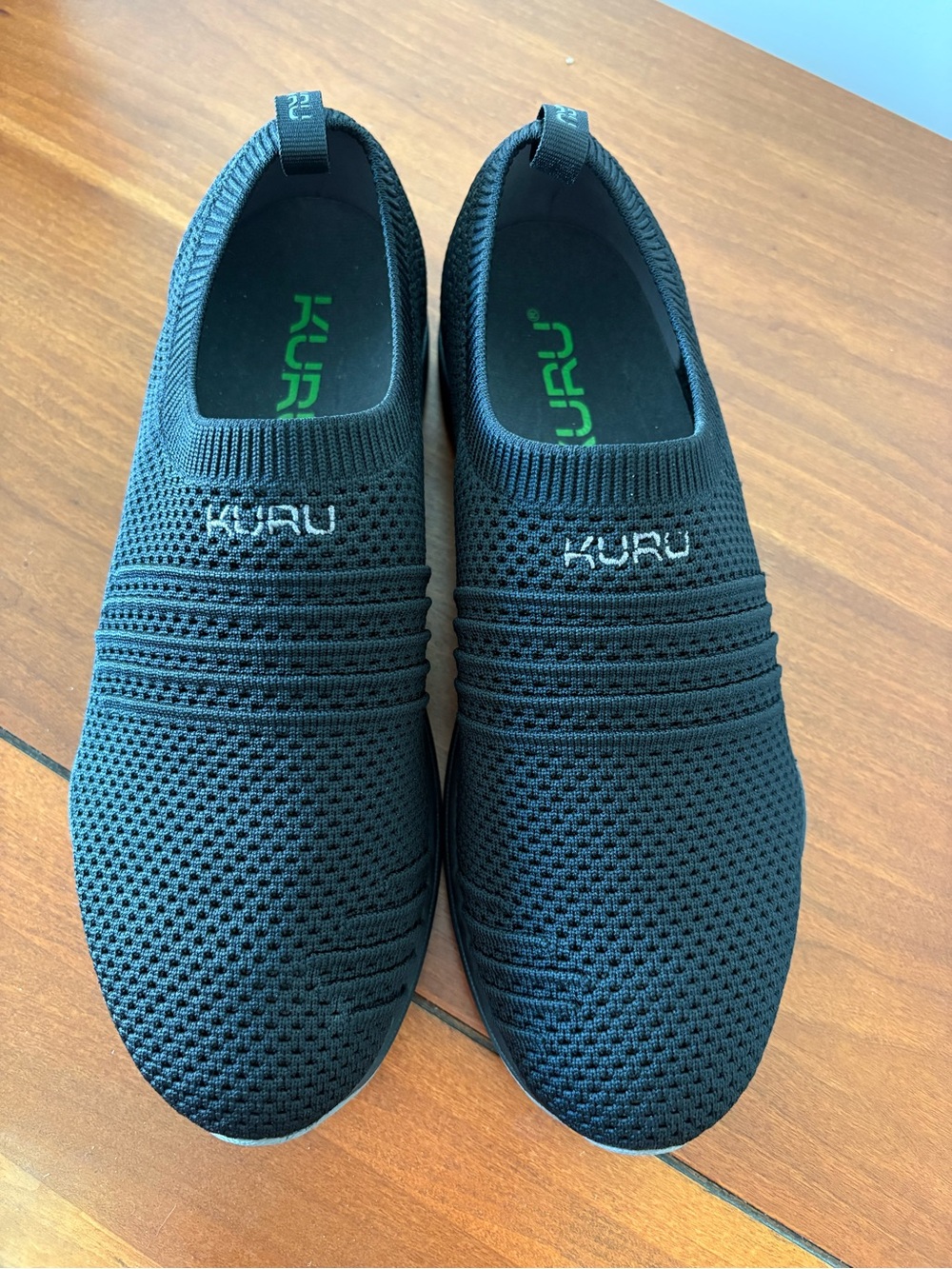KURU Women’s Slip-On Knit Walking Shoes - Black 10w